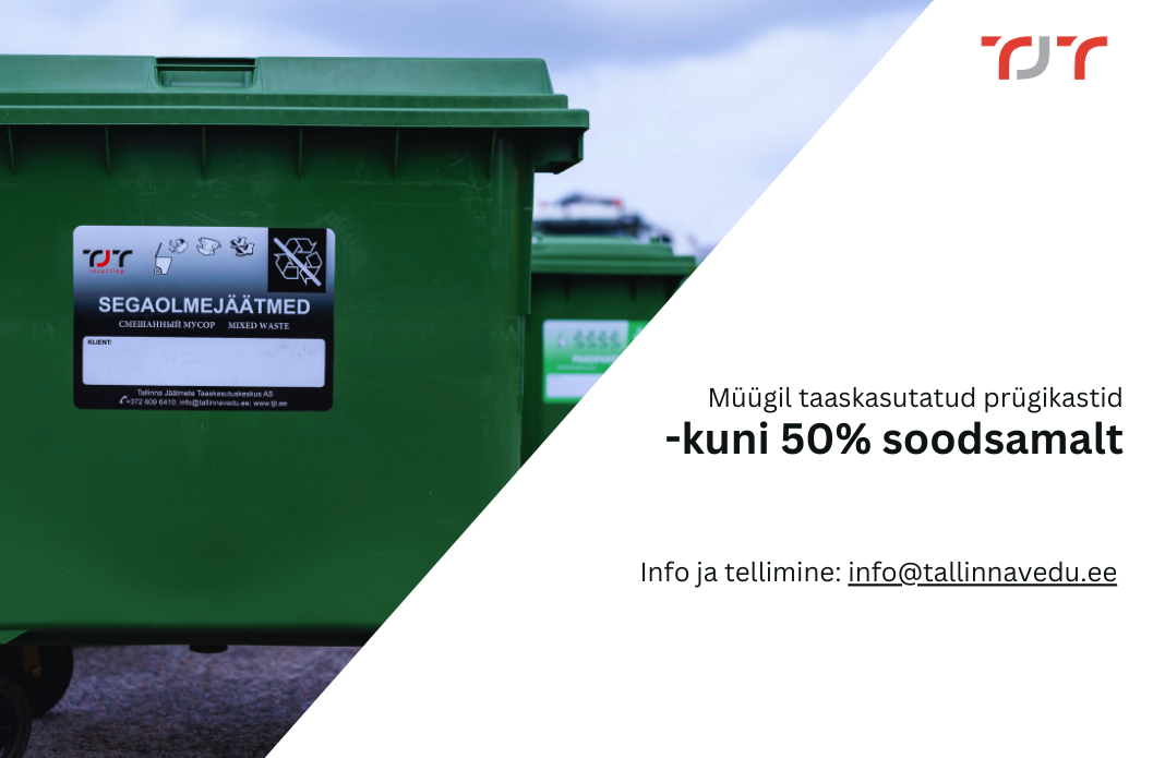 Müügil taaskasutatud prügikastid – kuni 50% soodsamalt!