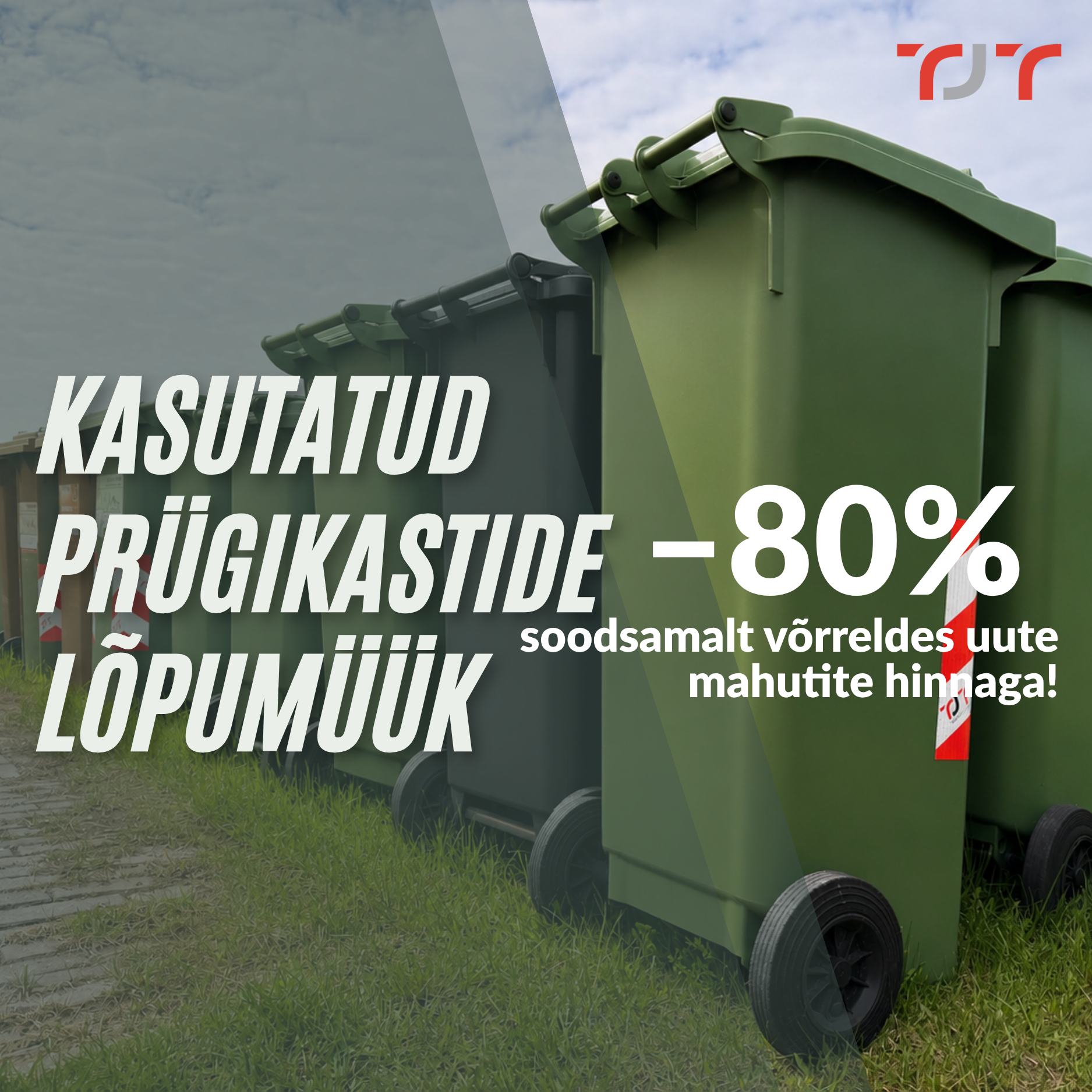Kasutatud prügikastide lõpumüük – 80%!